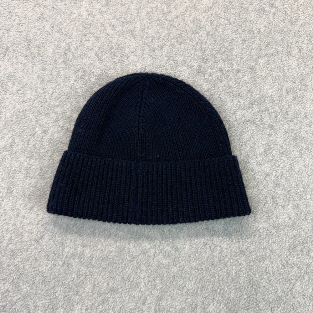 Polo Ralph Lauren Kids Polo Bear Beanie Navy Blue Ribbed Knit Embroidered Winter